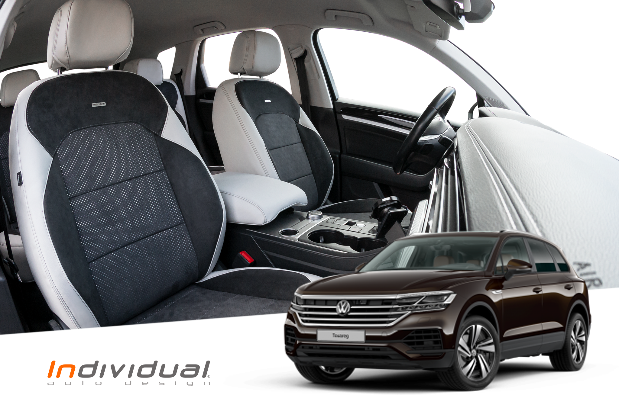 VENYAA Auto Sitzbezüge Set für VW Touareg III /(CR)/2019 2020 2021 2022  2023, 9 Stück Leder Wasserdicht Bequem Autositzbezüge Sitzschoner Innenraum